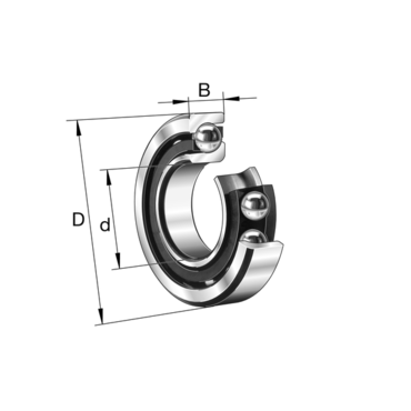 Single row angular contact ball bearing Series: 718